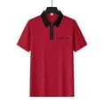thumbnail image 3 of Polo T Shirts for Men Slim Fit Short Sleeve Zipper Down Collared Tees with Pocket Dressy Casual Business Work Mens T-Shirts, 3 of 8