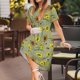thumbnail image 3 of Disketp Sage Green With Sunflowers para Vestido de Manga Corta para Mujeres, Vestidos de Verano para Mujeres, Casual y Holgado para la Playa, 3 of 6