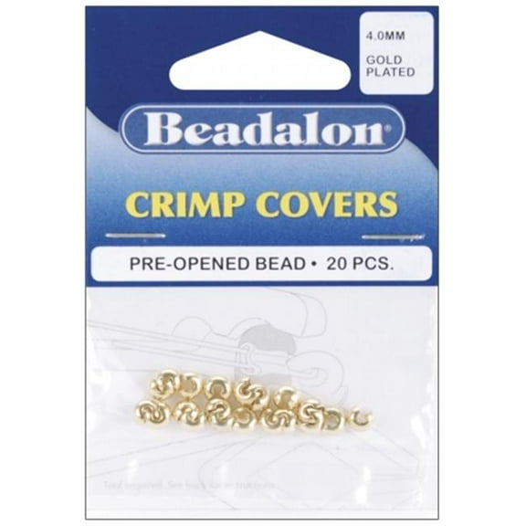 Beadalon Crimp Cover: Gold Plated, 4 mm