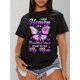 thumbnail image 1 of Women's Butterfly Heaven Graphic T-Shirt - "I Know Heaven is a Beautiful Place Because They Have My Mom" Design, Casual Crew Neck Short Sleeve Summer Top, Soft Cotton Fabric, Comfortable Fit for Casu, 1 of 7