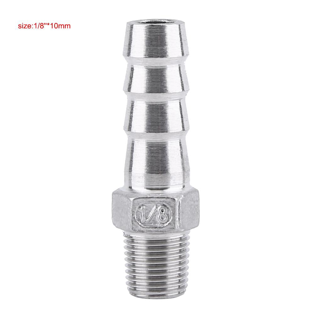1/8"x6mm Male Thread Pipe Fitting x Barb Hose Tail Connector Stainless NPT 