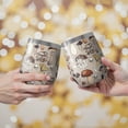 thumbnail image 2 of 12oz Stemless Wine Tumblers Red Mushroom Light Pattern Vacuum Insulated Stainless Steel Travel Tumbler Cups Mug with Lid and Straw for Champaign,Cocktail,Beer with Cleaning Brush, 2 of 5