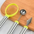 thumbnail image 1 of Neinkie 3Pcs/Set Melon Baller Scoop Set,Professional 3 In 1 Stainless Steel Watermelon Cutter Fruit Carving Tools Set,Fruit Scooper Seed Remover, 1 of 7