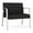 Castillo Black, variant on Waterfall Reception Waiting Room Bariatic Chair / Silver Steel / Black