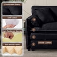 thumbnail image 6 of Youmumeub DIY Modular U-Shaped Sectional Sofa Black – Customizable 5-Seat Chenille Couch with 2 Ottomans, Easy Assembly, Heavy-Duty Abrasion Rating, Deep 29.92" Seats, Wood Frame for Living Room, 6 of 19