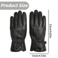 thumbnail image 3 of Homesteed Mens Leather Gloves Winter Leather Gloves Sheepskin Gloves Warm Leather Gloves Insulated Full Finger Fleece Lined Black Genuine Sheepskin, 3 of 9