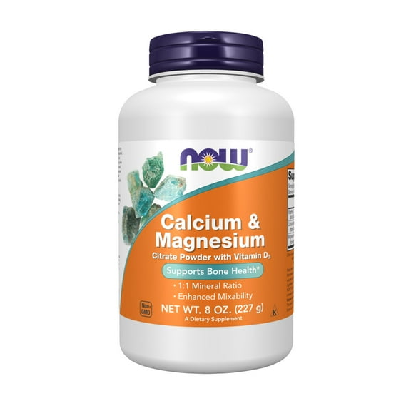 NOW Supplements, Calcium & Magnesium Citrate Powder with Vitamin D3, Supports Bone Health*, 8-Ounce