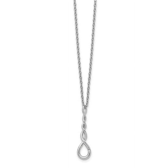 Sterling Silver White Ice Twisted Diamond Pendant - .01 dwt - 18 Inch