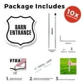 thumbnail image 3 of Barn Entrance (10 Pack) 12 inch X 12 inch Shield Shaped Rust-Free Aluminum Metal Signs with Aluminum Mounting Stakes Weather Resistant Made in the USA, 3 of 8