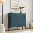 thumbnail image 2 of Kings Brand Furniture 2-Door Storage Cabinet, Accent Sideboard Buffet, Coffee Bar Console Table (Black Frame, Blue Door), 2 of 5