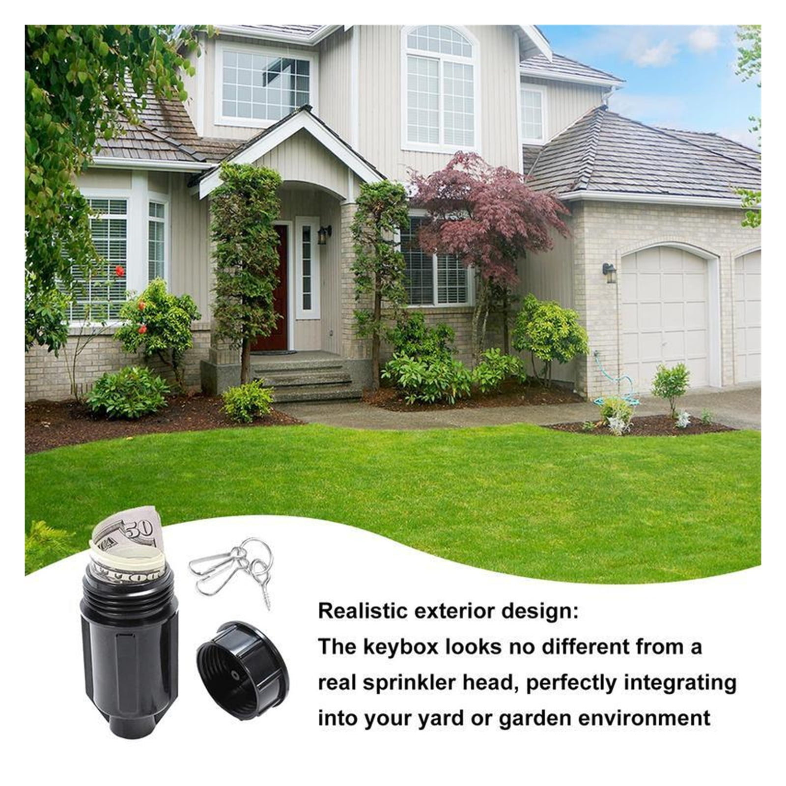 Hide Key Holder for Outside Water Nozzle Design Waterproof Hidden Key Box ,Additional Security