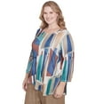 thumbnail image 3 of Alfred Dunner Womens Plus-Size Abstract Stained Glass Crew Neck Top, 3 of 4