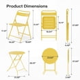 thumbnail image 5 of KAMEROUT 3-Piece Outdoor Bistro Sets with Table and 2 Chairs, Yellow, 5 of 7