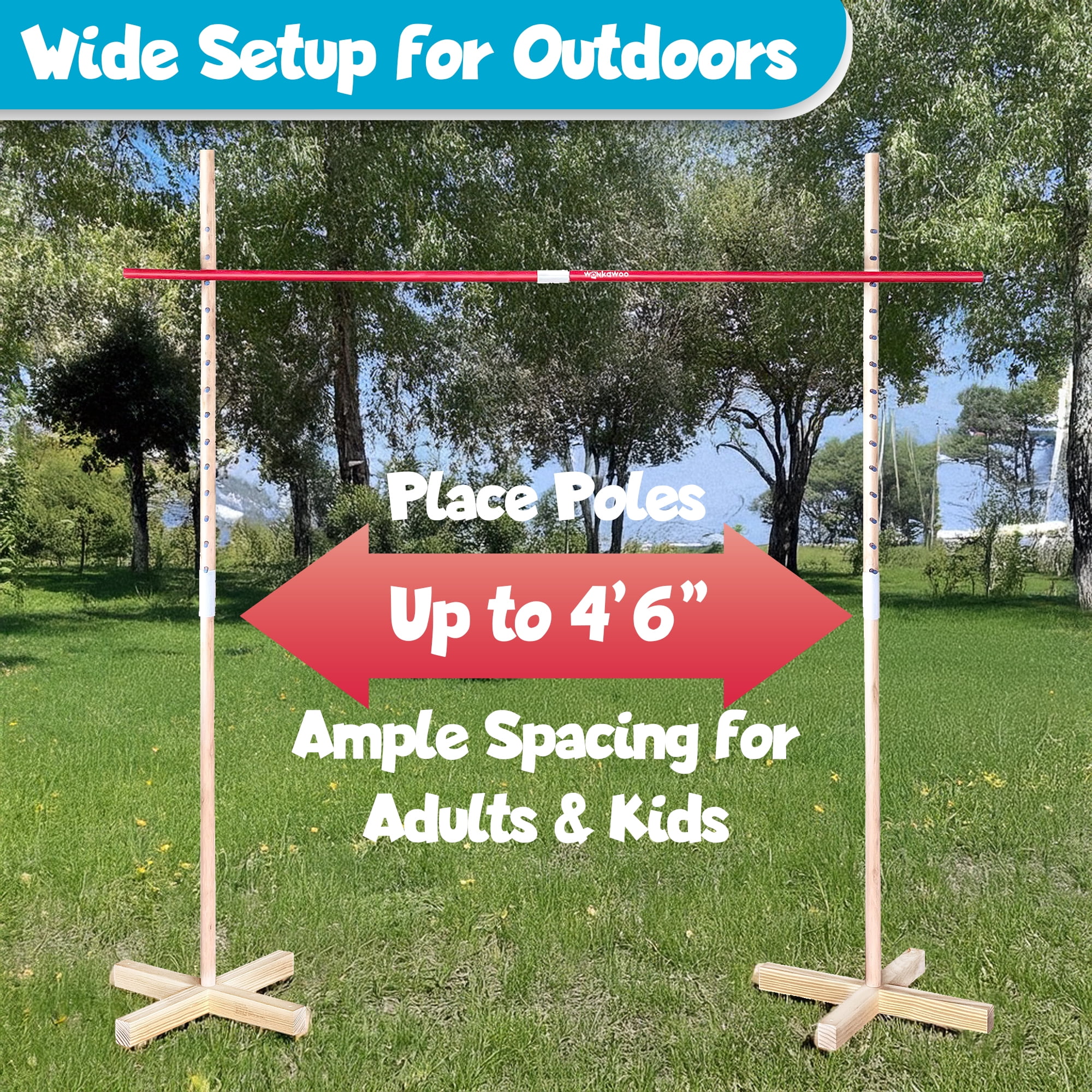 Sterling Games Wooden Limbo Pole Game for Adults and Kids, Simple Setup for Outdoor Luau Party