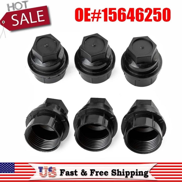 6PCS Lug Nut Cap Cover Black Set 15646250 for GMC 1500 2500 for Chevy GM Trucks XYD