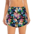 thumbnail image 4 of Lsque Colorful Flowers Printed Women's Running Shorts with Liner Pockets,Elastic Quick Dry Workout Athletic Gym Yoga Shorts,Womens High Waist Shorts-Medium, 4 of 9