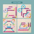 thumbnail image 2 of Rompecabezas de tablas de uñas Geoboard de madera Montessori juguetes no tóxicos mejorar el pensamiento lógico para niños niñas, 2 of 9