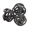 thumbnail image 6 of 5", 4", 4"W Black Glass Knotted Ball Knot Sculpture, by DecMode (3 Count), 6 of 10