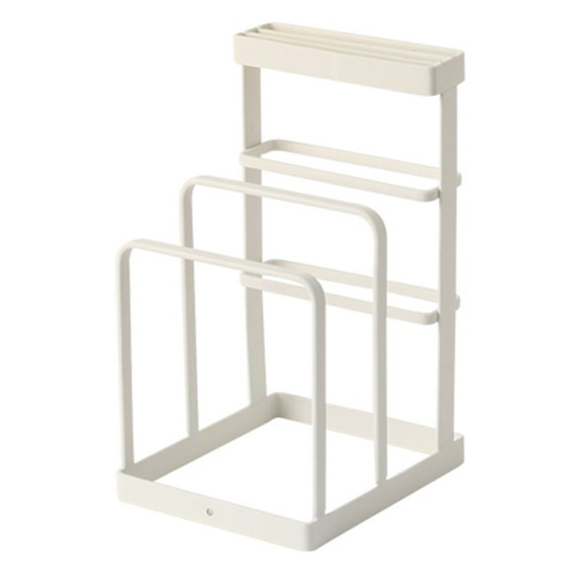 Yeacher Knife Block with Cutting Board Holder Chopping Board Organizer Kitchen Knife Rack Pot Lid Holder Kitchen Drying Rack Pot Cover Storage Stand Kitchen Countertop Organizer