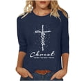 thumbnail image 2 of Daisyyozoid Nouvelles Arrivées Hauts pour Femmes Joyeuses Pâques Col Rond Manches Longues, 2 of 5