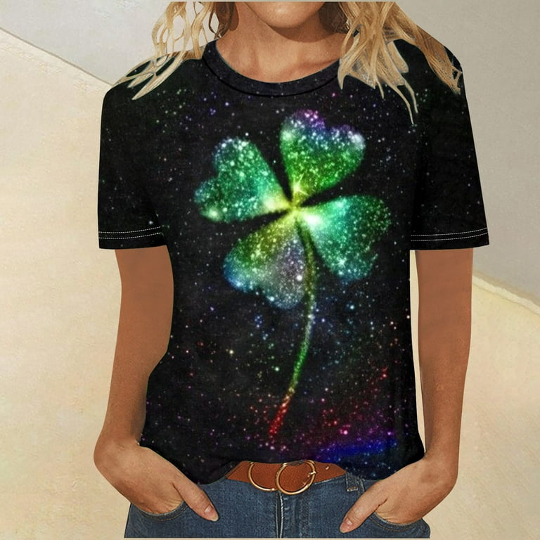 Fashion Womens St. Patrick's Day Casual T-Shirts Summer Deals 2024