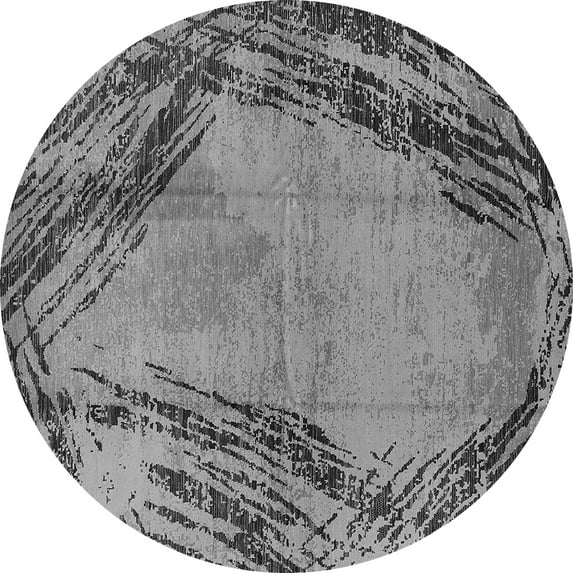 Ahgly Company Indoor Round Oriental Gray Industrial Area Rugs, 3' Round
