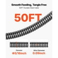 thumbnail image 4 of KFFKFF Electric Drain Cleaning Machine, 50 FT x 5/16 Inch Cable, Sewer Auger with 228RPM Motor, Manual Feed, 6 Cutter Heads & Foot-Operated Switch for 2" to 4" Pipes, 4 of 9