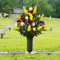 thumbnail image 4 of Sympathy Silks Artificial Cemetery Flowers 24" Yellow Red Purple Wildflowers with Vase, 4 of 7