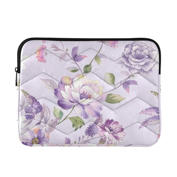 Lilac Peony Printed Laptop Sleeve 13-14 Inch Computer Bag & Laptop Case for Women Men with Zippe for Work Travel