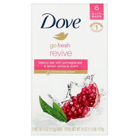 Dove Go Fresh Revive Beauty Bar with Pomegranate & Lemon Verbena Scent, 4 oz, 6 count - Walmart.com