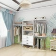 thumbnail image 4 of VivaVista Wooden Closet Organizer System | Walk-In with 3 Drawers, 3 Garment Racks, Heavy-Duty Shelving, White, 4 of 9