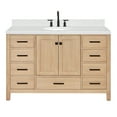 thumbnail image 2 of Ariel Cambridge 54 Inch Single Oval Sink Bathroom Vanity With Carrara White Quartz Countertop 1.5 Inch Edge In Oak, 2 of 10