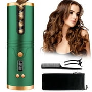 Duomishu USB Automatic Cordless Hair Curler Upgraded Curling Wand Anti-Tangle Wireless Portable Ceramic Curling Iron LCD Display Rechargeable