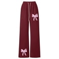 thumbnail image 3 of TGPMGRZ Baggy Bowknot Sweatpants for Girls Straight Wide Leg Open Bottoms Trackpants Wide Leg Y2k Sweat Pants Valentines Day Gifts, White & 6-7 Years, 3 of 9