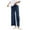 Navy Linen Pants Women, variant on Pxxlle Straight Leg Pants for Women Casual Summer Spring Elastic Waisted Drawstring Pant Solid Color Wide Leg Long Pants Beige L