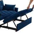 thumbnail image 5 of 3 in 1 Convertible Sleeper Sofa Bed, 53" Modern Convertible Sofa Bed with 2 Detachable Arm Pockets,Velvet Pull Out Couch with Pull Out Bed for Living Room Furniture,Navy, 5 of 7