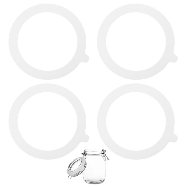 Anillos de sellado para tarros de vidrio, juntas de silicona de repuesto, 4 unidades