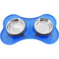 thumbnail image 1 of Iconic Pet 52408 32 oz Color Splash Designer Bone Shape Fusion Diner for Dog & Cat, Blue - 4 Cups, 1 of 2