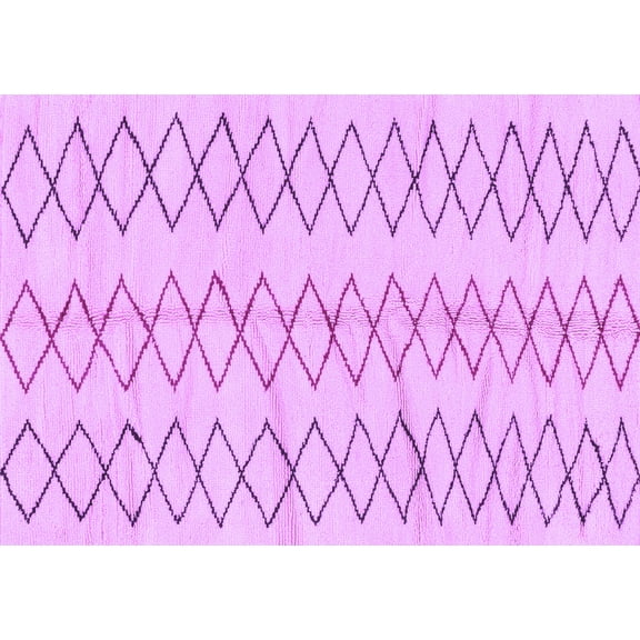 Ahgly Company Indoor Rectangle Solid Purple Modern Area Rugs, 5' x 7'