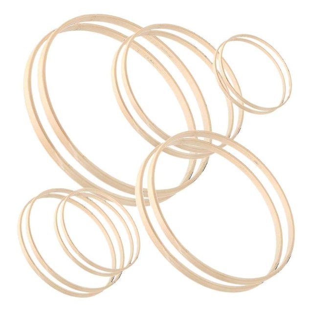 Wreath Rings,12 Pack 6 Sizes Bamboo Fl Hoop Wreath Macrame Craft Hoop Rings For Diy Drea