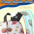 thumbnail image 5 of Football Bow White Pattern 17" Waterproof Oxford School Backpacks for Teens, S-Shape Padded Straps, for School, Travel, Hiking, Camping, 5 of 5