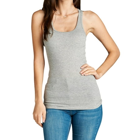 TheLovely - Women's Ribbed Knit Sleeveless Racerback Tank Top - Walmart.com