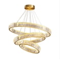 thumbnail image 2 of FINE MAKER 3 Ring Modern Crystal Chandelier Light Fixture Round LED Pendant Lighting Ceiling Lamp Hanging Lights for Living Room Dining Room Bedroom, 2 of 6