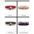 thumbnail image 3 of Conjunto de pulseras para parejas, pulseras de yoga con cuentas de piedra de lava natural, ojo de tigre, negras y blancas, para hombres y mujeres, con cuerda elástica., 3 of 5