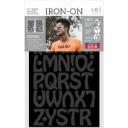 SEI 1.5 inch Iron-on T-shirt Letters, Cool Letters Flock Heat Transfers, Black