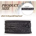 thumbnail image 2 of 14 Yard Sequin Roll Metallic No Stretch Sequin Trim 2-Row Fabric Paillette Ribbon Trim Black Lace Trim for Dress Embellish and Headband Sewing - Black, 2 of 9