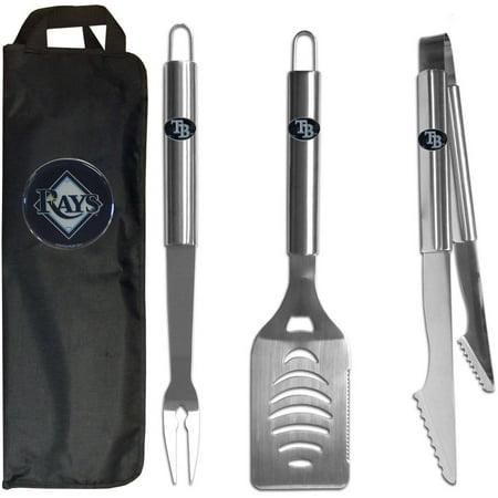 MLB 3-Piece BBQ Set with Canvas Case, Tampa Bay