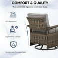 thumbnail image 5 of PARKWELL Outdoor Swivel Gliders Set of 2,Patio 360-Degree Swivel Rocker Lounge Chair with Cushion,Wicker Bistro Furniture Set,Gray, 5 of 8
