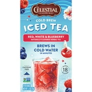 Celestial Seasonings Cold Brew Red White & Blueberry Iced Herbal Tea Bags, 18 Count