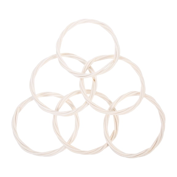 FOMIYES 6Pcs DIY Gar Rings White Rattan Hoops for Custom Wreath and Holiday Decor